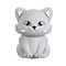 Silicone Beads, Cat Shape, Gainsboro, 28x20.5x16.5mm, Hole: 2mm