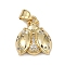 Brass Micro Pave Cubic Zirconia Pendants, Insect, Real 18K Gold Plated, 17x15x4.5mm, Hole: 5.5x3mm