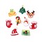 Christmas Theme Opaque Resin Cabochons, Mixed Shapes, Mixed Color, 5~8.5x5~7.5x3mm