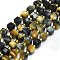 Natural Tiger Eye Beads Strand, Faceted, Cube, 6.5~7.5x6.5~7.5x6.5~7.5mm, Hole: 1.2mm, about 43~44pcs/strand, 15.35''~15.55''(39~39.5cm)