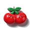 Christmas Theme Rsin Pendnats, with Platinum Iron Finding, Cherry, 21.5x27x9.5mm, Hole: 2mm