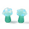 Handmade Lampwork Beads, Mushroom, Honeydew, 15~16.5x11.5~13mm, Hole: 2mm
