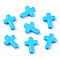 Opaque Acrylic Beads, Cross, Deep Sky Blue, 16x12x4.5mm, about 1230pcs/500g