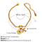 304 Stainless Steel Crystal Rhinestone Enamel Knot Charm Bracelets for Women, Golden, White, Cross with Angel Wings, 7.09 inch(18cm)
