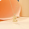 Alloy Textured Initial Pendant Necklaces, Golden, Letter E, 18.31 inch(46.5cm)