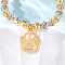 Brass Slider Bracelets, with 304 Stainless Steel Pendants, Paw Print, 11 inch(28cm), Pendant: 14x12x1.5mm