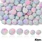Imitation Pearl Acrylic Beads, Berry Beads, Combined Beads, Round, Pink, 10~12mm, Hole: 1mm, 80pcs/set