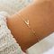 Simple Style Alloy Letter Link Bracelets, Cable Chain Jewelry for Women, Gold, Letter V, 7-7/8 inch(20cm)