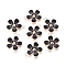 Alloy Enamel Pendants, Flower, Golden, Black, 20.5x18x3mm, Hole: 1.8mm