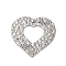 304 Stainless Steel Pendants, Textured, Heart Charms, Antique Silver, 30x30x1~2mm, Hole: 1.8mm