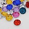 Acrylic Rhinestone Buttons, 2-Hole, Faceted, Flat Round, Mixed Color, 18.5x18x6.5mm, Hole: 1mm
