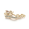 Brass Micro Pave Cubic Zirconia Links connectors, Fairy, Colorful, Golden, 10.5x27.5x2.5mm, Hole: 1.4mm