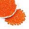Transparent Colours Glass Seed Beads, Rondelle, Round Hole, Coral, 6~6.5x3mm, Hole: 1.2~1.4mm, about 2500pcs/pound