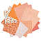 Cotton Fabric, for Patchwork, Sewing Tissue to Patchwork, Square, Orange, 502x502x0.2mm, 7pcs/set