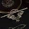 Gothic Bat Hair Cuff Pin, Hair Sticks, Ponytail Holder, Antique Bronze, 130x64mm