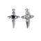 Alloy Enamel Pendants, Platinum, Cross, 37.5x23.5mm, Hole: 2.5mm