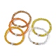 Set di braccialetti elasticizzati con perline in vetro BJEW-JB09677-03-4