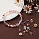 4 fili di perle di vetro crackle stile placca GLAA-YW0001-25-7