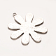 Fleur alliage de style tibétain grand pendentif supports strass cabochon PALLOY-ZN11659-AS-FF-2