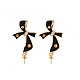 Brass Micro Pave Clear Cubic Zirconia Stud Earring Findings with Enamel KK-S356-617A-NF-1