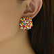 Plastic Bead Cluster Stud Earrings GI1626-1-3
