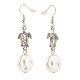 Boucles d'oreilles plates rondes en perles de plastique ABS EJEW-JE04891-5