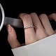 925 anello regolabile da donna in argento sterling con micro pavé di zirconi trasparenti placcati al rodio RJEW-G302-01P-4