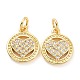 Brass Micro Pave Cubic Zirconia Charms ZIRC-A023-05LG-1