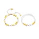2 pièces 2 style polymère argile heishi surfeur tressé perle bracelets ensemble avec lampe mauvais œil BJEW-TA00083-01-4