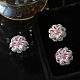 Rhodium Plated 925 Sterling Silver Rotating Flower Stud Earrings EJEW-L270-02P-4