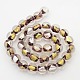 Handmade Gold and Silver Foil Glass Round Beads Strands FOIL-L002-12mm-05-2