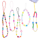 Gorgecraft 5Pcs 5 Style Plastic & Resin Beaded Mobile Straps MOBA-GF0001-04-1