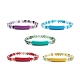 Bracelet extensible en perles de verre rondes avec tube en acrylique BJEW-JB07983-1