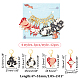 Signo de póquer con marcadores de puntada colgantes de esmalte de aleación con patrón de gato HJEW-AB00507-2