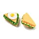 不透明樹脂模造食品デコデンカボション  サンドイッチ  ライムグリーン  18x24x11mm RESI-H151-07-2