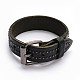 Punk Rock Style Unisex Retro Leather Cord Pyramid Studded Belt Buckle Bracelets BJEW-F173-11A-1