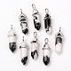 Natural Gemstone Double Terminated Pointed Pendants X-G-F295-04E-3