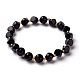 Bracelets de perles extensibles en oeil de tigre naturel à facettes BJEW-H543-A01-1