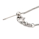 304 Stainless Steel Box Chain Necklace for Women NJEW-G104-05P-3