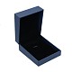 Cuadrados colgante de collar de cuero cajas de regalo con terciopelo negro LBOX-D009-06B-3
