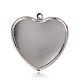 Подвески в форме сердца с железной эмалью и платиновым покрытием IFIN-J044-01P-2