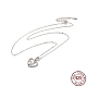 Rhodinierte Halskette mit 925 Kaninchen-Herz-Anhänger aus Sterlingsilber und klarem Zirkonia für Damen NJEW-E034-01P-1