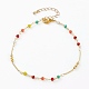 Bracelets de cheville en perles de verre à facettes AJEW-AN00379-2