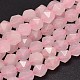 Faceted Natural Rose Quartz Beads Strands G-K066-10-12mm-1