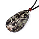 Natural Flower Agate Pendant Necklaces NJEW-S421-021B-3