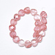 Chapelets de perles en verre de quartz de cerise X-G-S357-E01-14-2