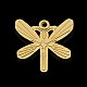 Nickel Free & Lead Free Golden Alloy Dragonfly Pendants PALLOY-J218-085G-2