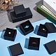 正方形の紙製リング収納ボックス  結婚式の記念品のギフトボックス  賛成ボックス  ブラック  5.2x5.2x3.2cm CON-WH0098-10-3
