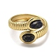 天然ラピスラズリのスネークオープンカフリング  ゴールデン 304 ステンレス鋼の指輪  usサイズ7（17.3mm） RJEW-C036-01A-G-2