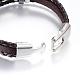 Bracelets de multi-brins avec cordon en cuir PU BJEW-E297-10-4